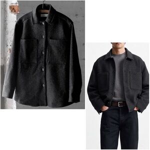 ECOLOGYST Harbour Charcoal 100% Wool Overshirt JACKET UNISEX Made in Canada XXL